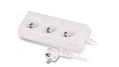 Przedłużacz 3-gniazda z/u 10A 1,5m /OMY 3x1/ biały PS-370