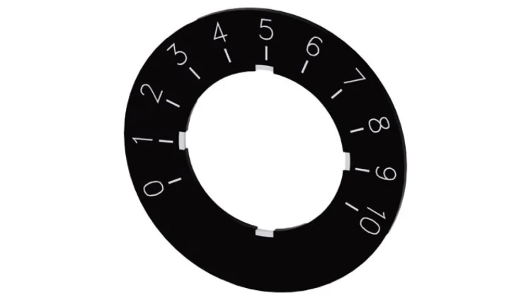Etykieta do potencjometru 22mm skala 1 do 10 SIRIUS ACT 3SU1900-0BG16-0SA0 /10szt./