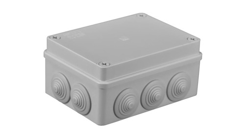 Puszka n/t hermetyczna 120x80x50 6 dławików IP65 szara S-BOX 206