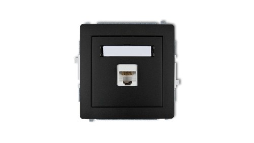 DECO Gniazda komputerowe pojedyncze 1xRJ45, kat. 5e, 8-stykowy czarny mat 12DGK-1