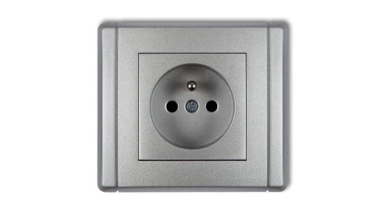 FLEXI Gniazdo pojedyncze z/u 2P+Z srebrny metalik 7FGP-1zp