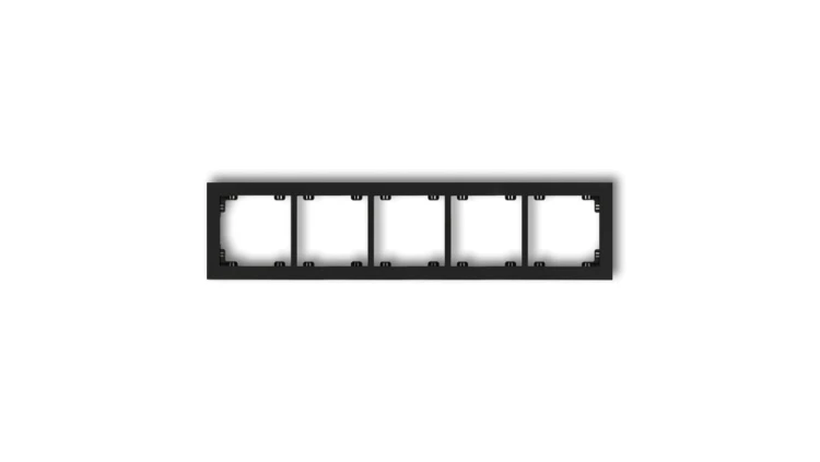 DECO Ramka pięciokrotna czarny mat 12DR-5