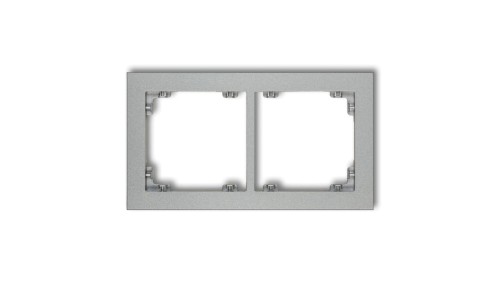DECO Ramka podwójna srebrny metalik 7DR-2