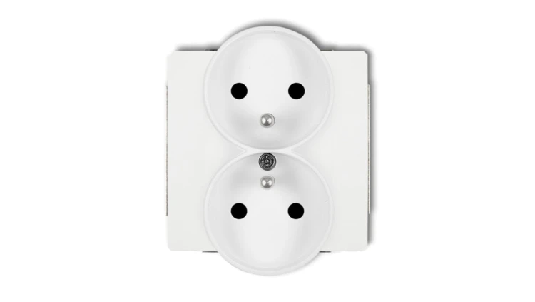 DECO Gniazdo podwójne z/u 2x2P+Z biały DGPR-2zp