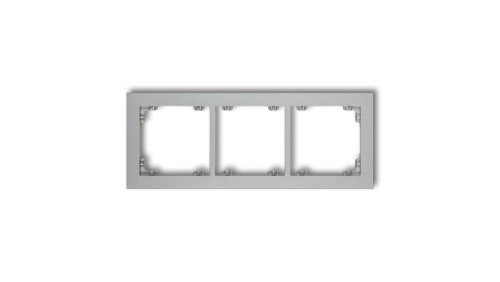 DECO Ramka potrójna srebrny metalik 7DR-3