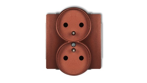 DECO Gniazdo podwójne z/u brązowy metalik 9DGPR-2zp
