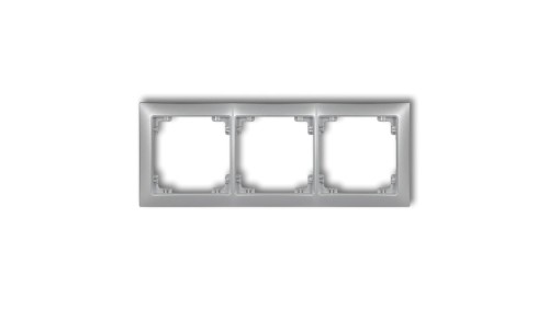 DECO Ramka uniwersalna potrójna z tworzywa DECO Soft srebrny metalik 7DRSO-3