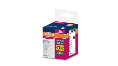 Żarówka LED VALUE 80 GU10 6,9W 575lm 2700K 827 (36 stopni) 4058075198760