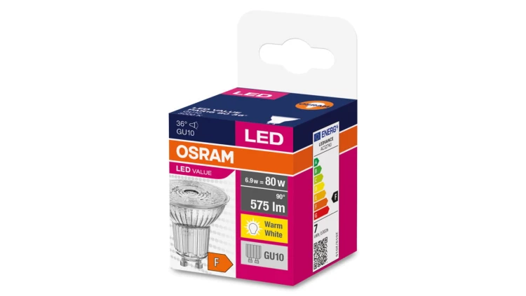 Żarówka LED VALUE 80 GU10 6,9W 575lm 3000K 830 (36 stopni) 3 LATA GWARANCJI 4058075096646