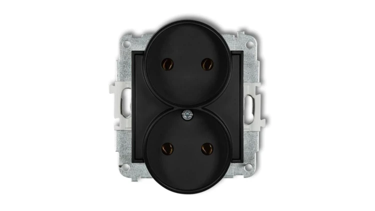 MINI Gniazdo podwójne b/u czarny mat 12MGPR-2