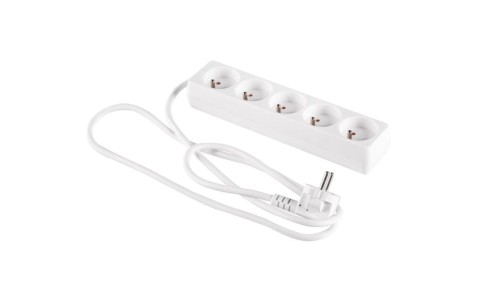 Przedłużacz 5-gniazd z/u 1,5m /H05VV-F 3G1/ biały PM-BW-5G-15