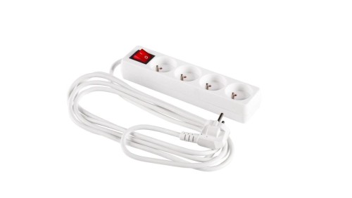 Przedłużacz z wyłącznikiem 4-gniazda z/u 1,5m /H05VV-F 3G1/ biały PM-ZW-4G-15