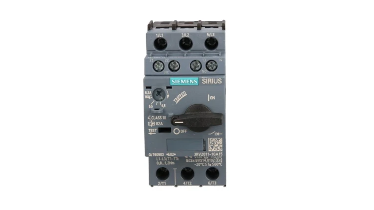 Wyłącznik silnikowy 3P 2,2kW 4-6,3A 1Z 1R S00 3RV2011-1GA15