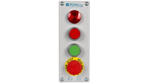 Kaseta kompletna 4-otworowa z nap. LC,KC,KZ,B I 1 przepust M20 24V SP22K4\04-1