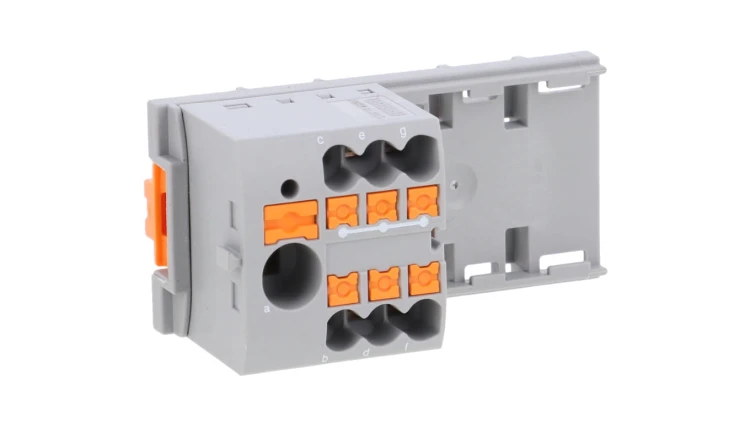 Blok rozdzielczy PTFIX 6/6X2,5-NS35 GY, szare złącze przemysłowe - 6 punktów przyłączeniowych o przekroju 2,5mm2