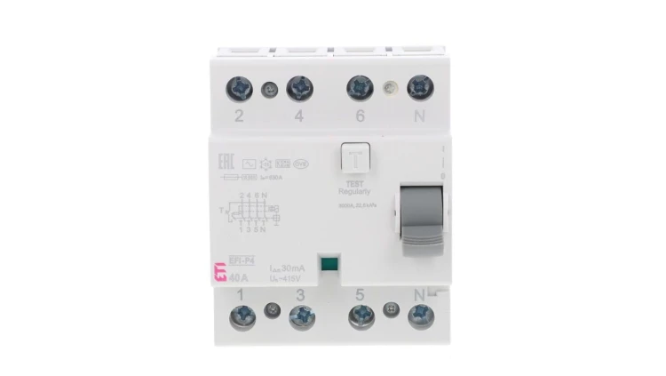 Wyłącznik różnicowoprądowy 4P 40A 0,03A typ AC EFI-P4 AC 40/0.03 002061612