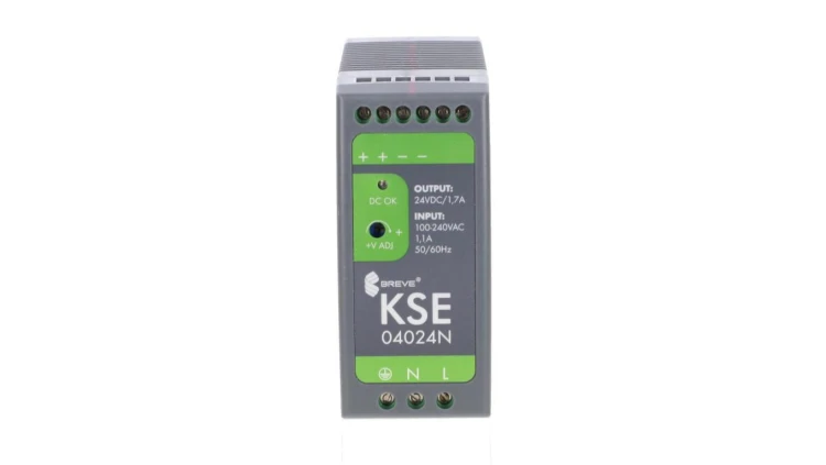 Zasilacz impulsowy KSE 04024P 230/ 24VDC 1,7A 40W na szynę DIN, Uzas: 85-264VAC, Ta70, 18924-9983