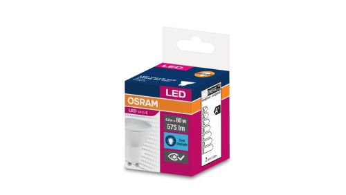 Żarówka LED VALUE 50 GU10 6,9W 575lm 6500K 865 (120 stopni) 4058075198913