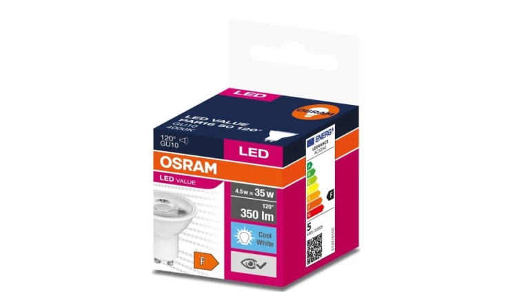 Żarówka LED VALUE 35 GU10 4,5W 350lm 4000K 840 (120 stopni) 4058075198708