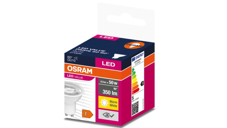 Żarówka LED VALUE 50 GU10 4,5W 350lm 2700K 827 (60 stopni) 4058075598942