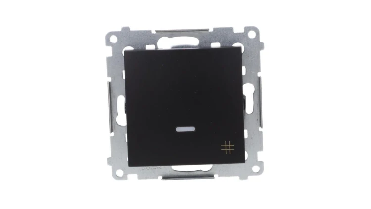 Simon 54 Łącznik krzyżowy z podświetleniem LED (moduł) 10AX 250V szybkozłącza, czarny mat DW7L.01/49