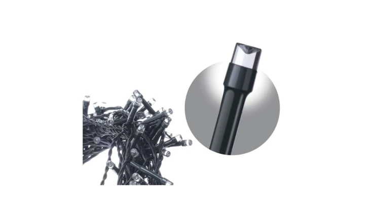Lampki choinkowe Classic 100 LED 5m zimna biel, zielony przewód, IP20