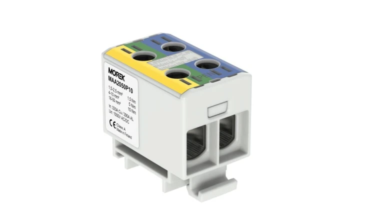 Złączka OTL-PEN50 żółto-zielony, niebieski 2xAl/Cu 1,5-50mm² 1000V AC / 1500V Zacisk uniwersalny do instalacji TN-C-S MAA2050P10