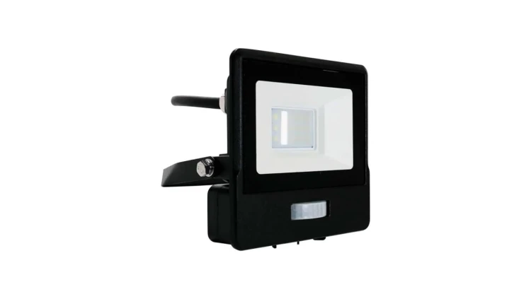 Projektor LED z czujnikiem ruchu 10W 735lm 6500K Dioda SAMSUNG IP65 Kabel 1m Czarny 5 Lat Gwarancji 20282