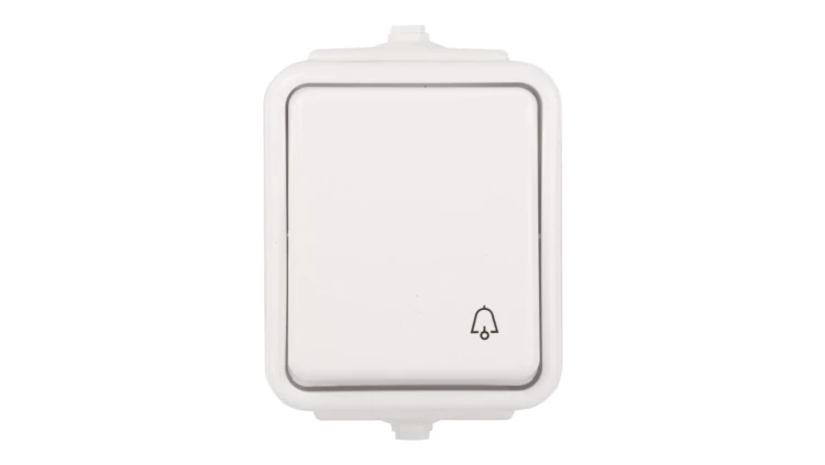 Cedar Przycisk hermetyczny IP44 dzwonek 10A biały WNt-101C WNT101C01