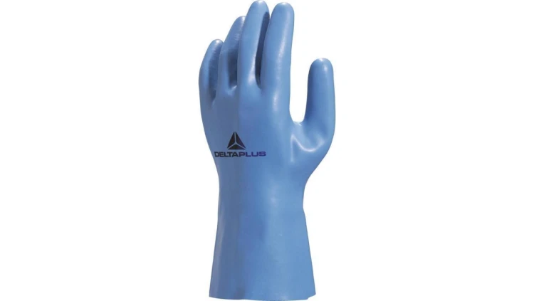 Rękawice z lateksu na wkładzie z dżerseju dł. 30 cm kolor niebieski rozmiar 7/8 MAIN VE920BL07