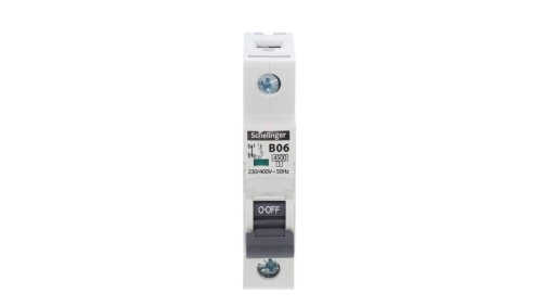 Wyłącznik nadprądowy 1P B 6A 4,5kA AC SCHELINGER A02-G7-1P-B06