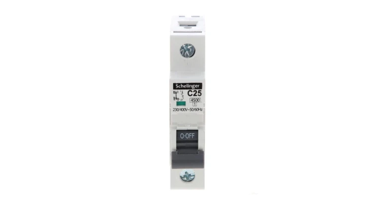 Wyłącznik nadprądowy 1P C 25A 4,5kA AC SCHELINGER A02-G7-1P-C25