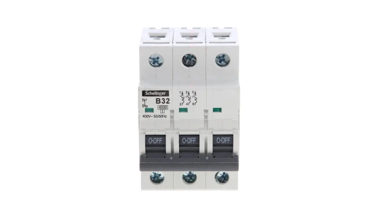 Wyłącznik nadprądowy 3P B 32A 4,5kA AC SCHELINGER A02-G7-3P-B32