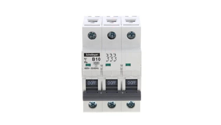 Wyłącznik nadprądowy 3P B 10A 4,5kA AC SCHELINGER A02-G7-3P-B10