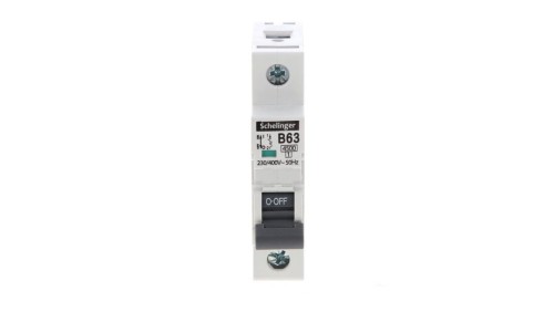 Wyłącznik nadprądowy 1P B 63A 4,5kA AC SCHELINGER A02-G7-1P-B63