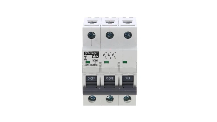 Wyłącznik nadprądowy 3P C 32A 6kA AC SCHELINGER A02-G7-3P-C32