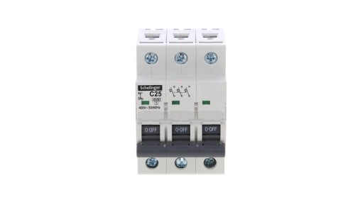 Wyłącznik nadprądowy 3P C 25A 6kA AC SCHELINGER A02-G7-3P-C25