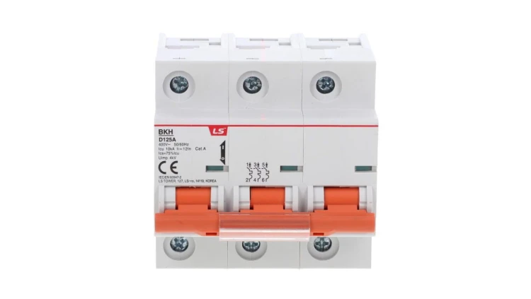 Wyłącznik instalacyjny LS Electric BKN 3P, 125A, charakterystyka D 06110352R0 BKH 3P D125A
