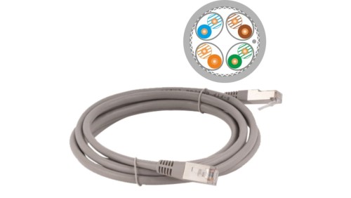 Patch-cord S/FTP kat.6A LSOH 1.0m szary KKS6ASZA1.0