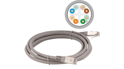 Patch-cord F/UTP kat.6 PVC 3.0m szary KKS6SZA3.0