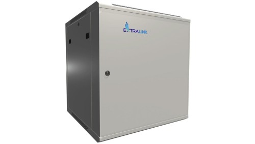 Szafa rack montowana na ścianie, drzwi blaszane pełne Extralink 12U 600x600 ASP Szara