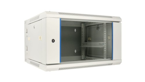 Szafa rack montowana na ścianie, dwusekcyjna Extralink 6U 600x600 AZH Szara