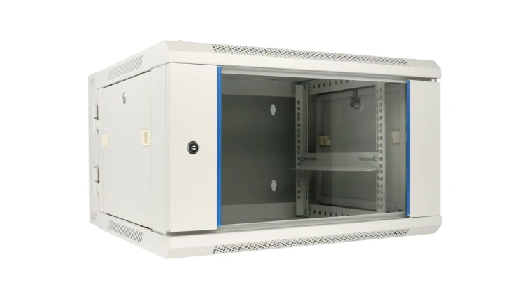 Szafa rack montowana na ścianie, dwusekcyjna Extralink 6U 600x600 AZH Szara