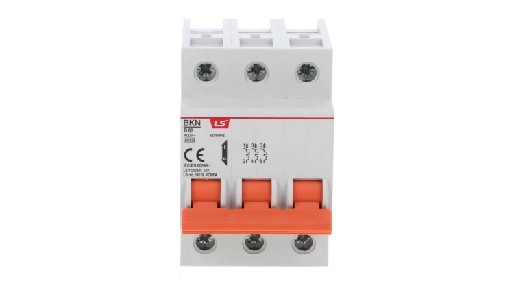 Wyłącznik instalacyjny LS ELectric BKN 3P, 63A, charakterystyka B 06130078R0 BKN 3P B63A