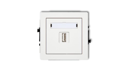 DECO Mechanizm ładowarki USB pojedynczej, 5V, 1A, biały mat 25DCUSB-1