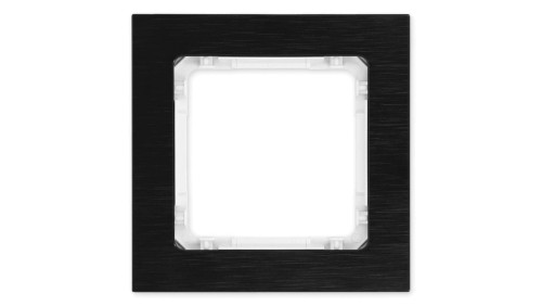 DECO Ramka uniwersalna pojedyncza - aluminium szczotkowane (ramka: czarna spód: biały) 12-0-DRA-1
