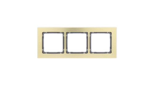 DECO Ramka uniwersalna potrójna - aluminium szczotkowane (ramka: kolor mosiężny spód: grafitowy) 8-11-DRA-3