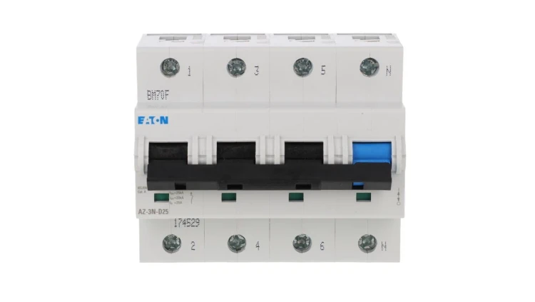 Wyłącznik nadprądowy 3P+N D 25A 25kA AC AZ-3N-D25 174529