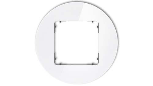 ICON Ramka uniwersalna pojedyncza okrągła - efekt szkła (ramka: biała spód: grafitowy mat) 0-28-IRSO-1