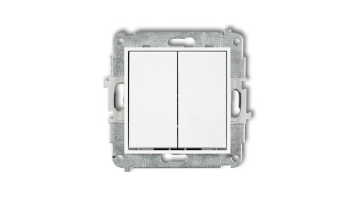 ICON Mechanizm łącznika zwiernego, świecznikowego (dwa klawisze bez piktogramów, wspólne zasilanie) biały mat 25IWP-44.1
